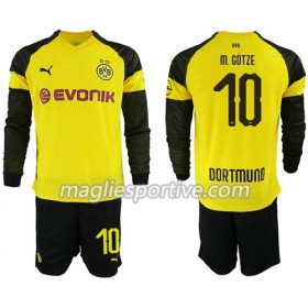 Completo Calcio Borussia Dortmund M.Gotze 10 Bambino Divisa Prima 2018/2019 ML